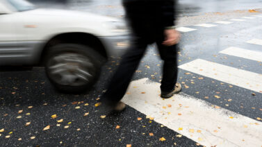 A Pedestrian About To Be Hit By A Car And Eligible For Compensation.
