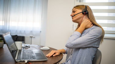 Woman working from home suffering from an injury and eligible for a workers compensation claim.