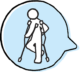 Man on crutches icon