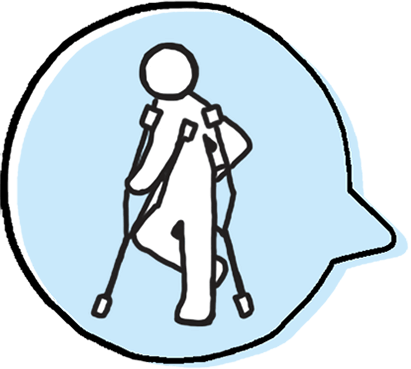 Man on crutches icon