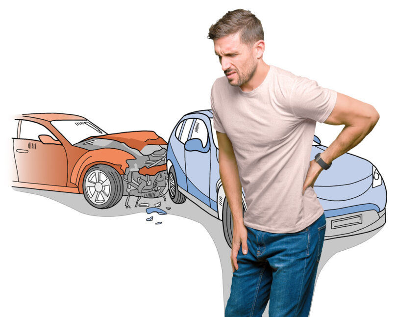 Man Injured in Motor Vehicle Accident Seeking Compensation - Graphic Illustration