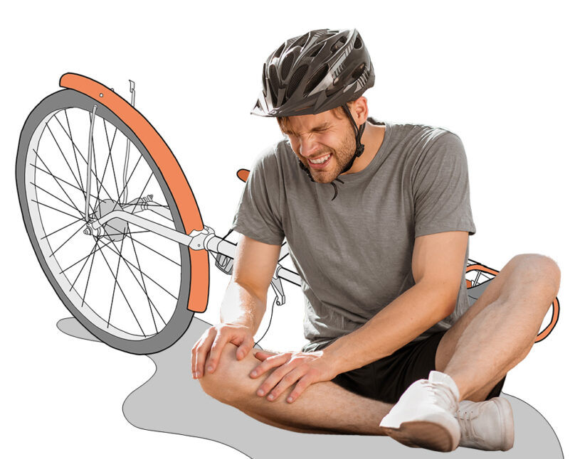 Man Injured in Bicycle Accident Seeking Compensation - Graphic Illustration